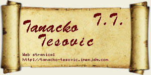 Tanacko Tešović vizit kartica